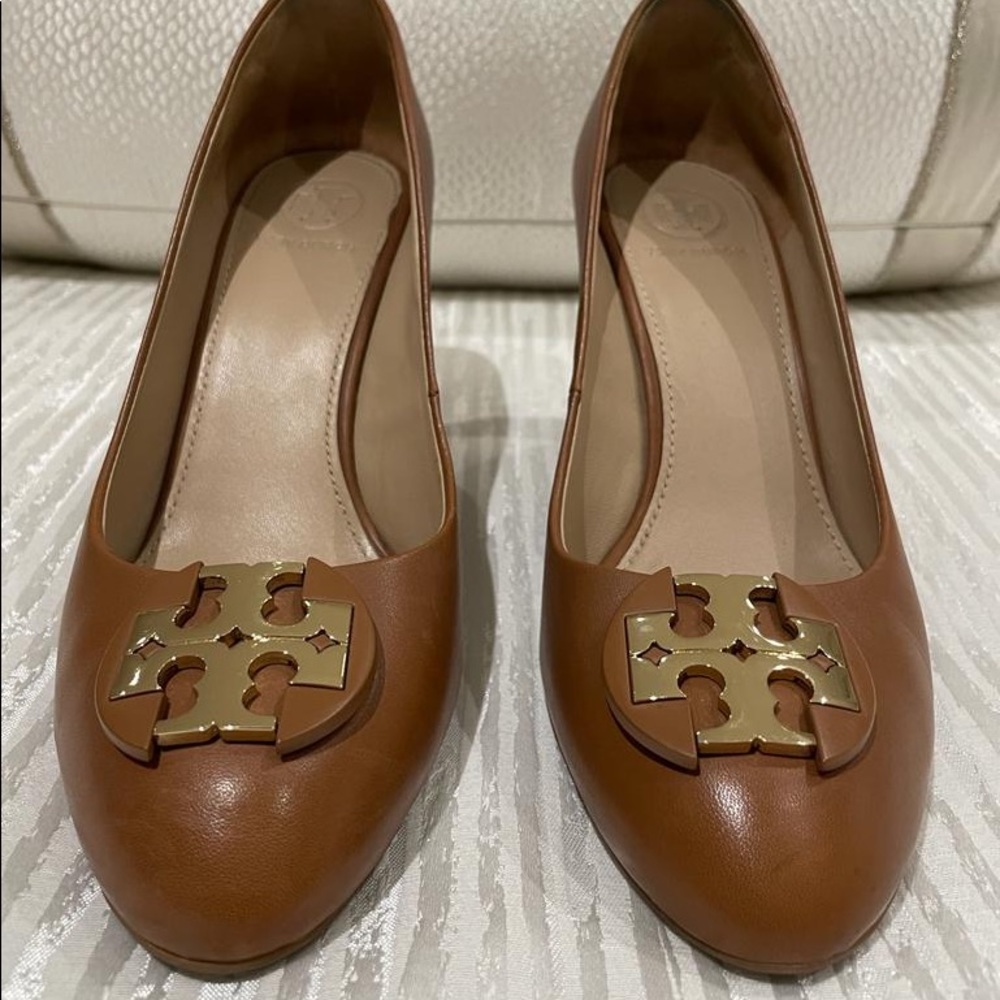 Tan color Tory Burch Wedges. Size 6.5